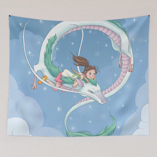 Item preview, Cute kawaii art girl [[chihiros's]] go -%[ghiblis]%- flying dragon aways  designed and sold by renzuraart.