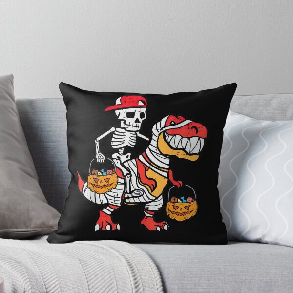 Item preview, Skeleton Riding Dinosaur Mummy T-Rex Trick Or Treat Halloween Shirt designed and sold by KiblyTees.