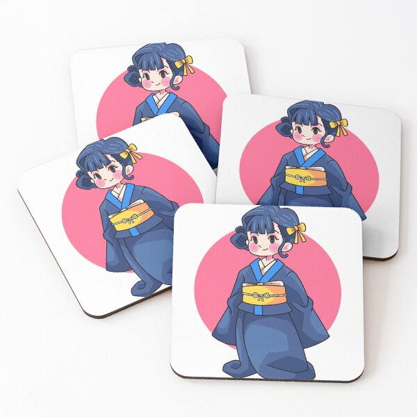 Item preview, Cute Anime Girl in Blue Kimono Illustration designed and sold by PIXeez⭐️⭐️⭐️⭐️⭐️.