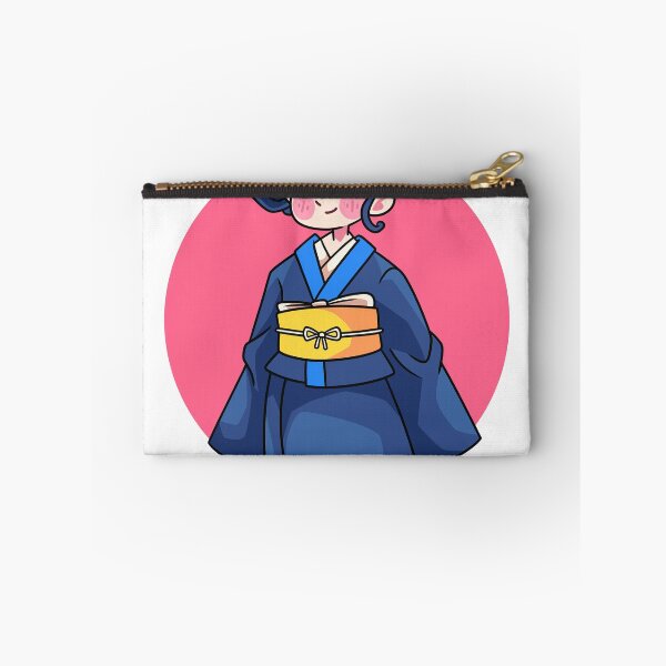 Item preview, Cute Anime Girl in Blue Kimono Illustration designed and sold by PIXeez⭐️⭐️⭐️⭐️⭐️.