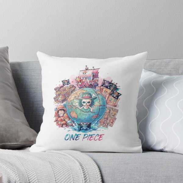 Item preview, One Piece Straw Hat Pirates World Map Watercolor Art    designed and sold by FreakToons.