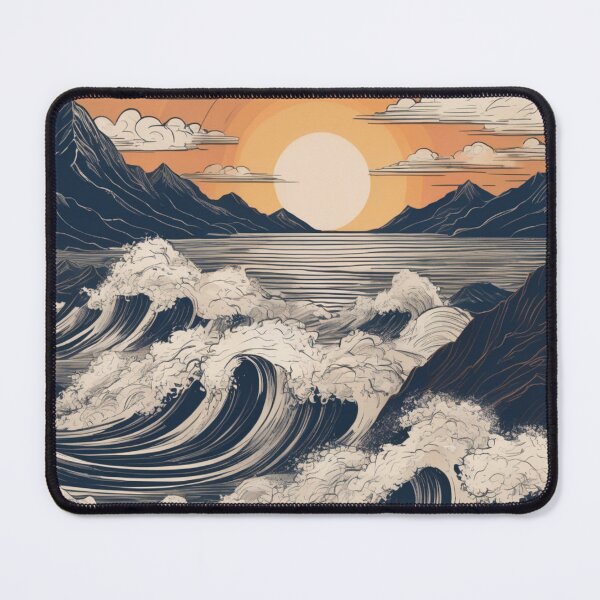 Item preview, Wild Ocean Waves Rolling Across a Mountain Coast. designed and sold by MissYouONLY.