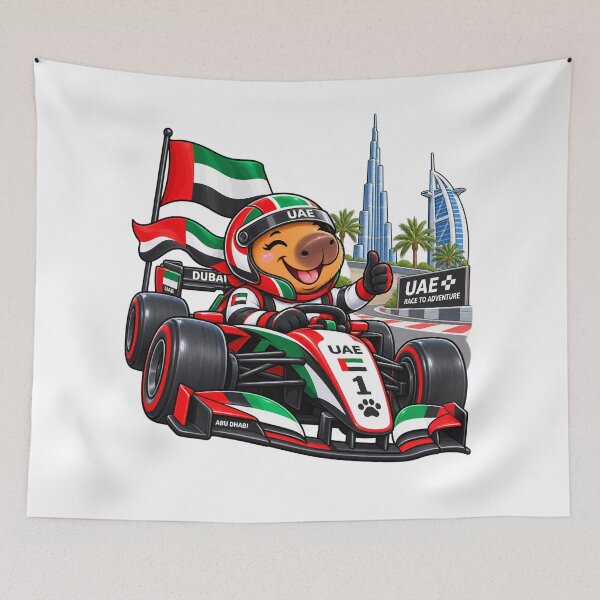 Item preview, Cute UAE Capybara Dubai Racing Adventure designed and sold by CapybaraTravels.