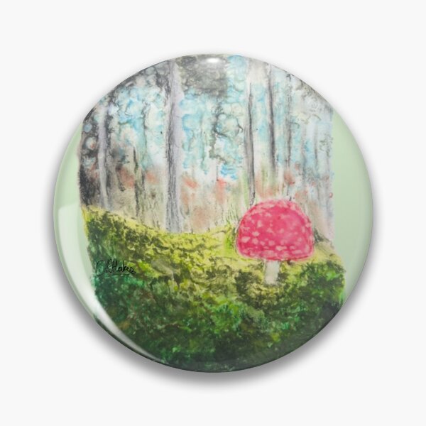 Item preview, Oversized Toadstool in a Forest: Oil Pastels designed and sold by Charlotte's Shop of Bird Stuff.