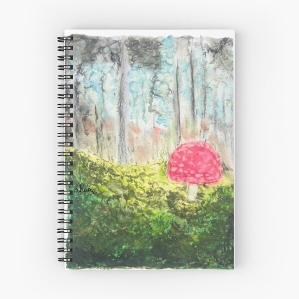 Item preview, Oversized Toadstool in a Forest: Oil Pastels designed and sold by Charlotte's Shop of Bird Stuff.