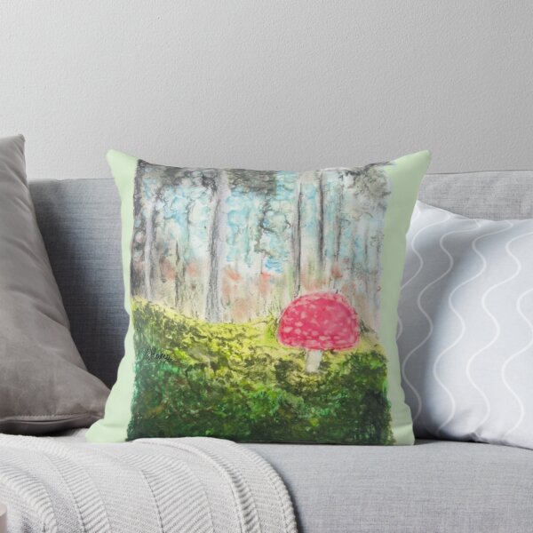 Item preview, Oversized Toadstool in a Forest: Oil Pastels designed and sold by Charlotte's Shop of Bird Stuff.