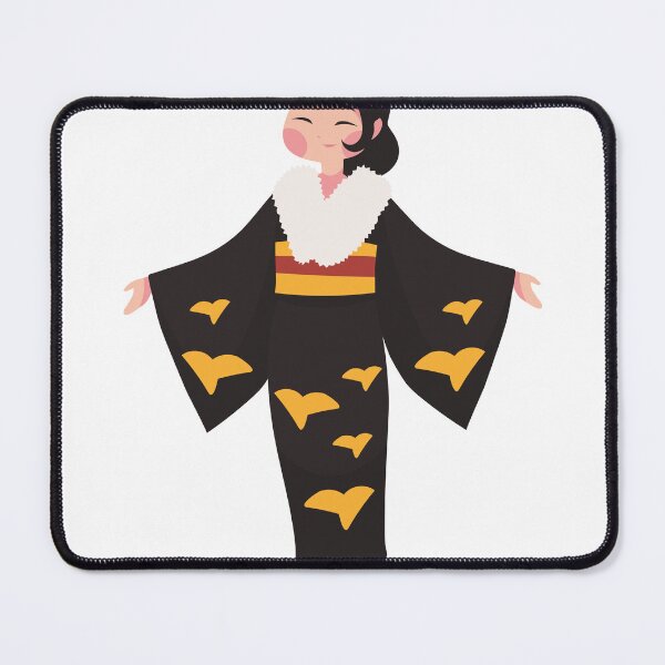 Item preview, Cute Geisha in Black Kimono Illustration designed and sold by PIXeez⭐️⭐️⭐️⭐️⭐️.