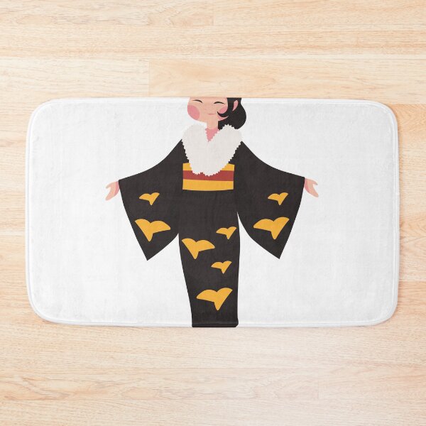 Item preview, Cute Geisha in Black Kimono Illustration   designed and sold by PIXeez⭐️⭐️⭐️⭐️⭐️.