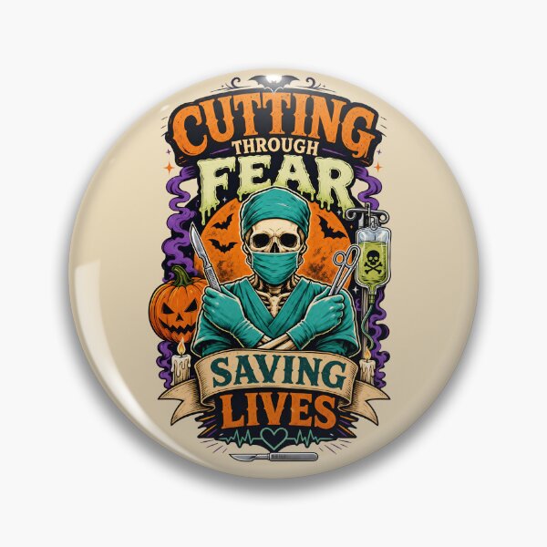 Item preview, Cutting through fear, saving lives - Halloween for surgeons designed and sold by ParadoxParadox.