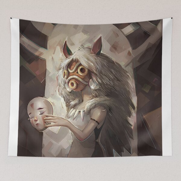 Item preview, art girl with mask [[itsmomonokes's]] -%[ghiblis]%-hide aways  designed and sold by renzuraart.