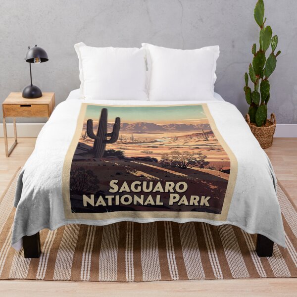 Aperçu de l'œuvre Parc national de Saguaro - Art de voyage vintage créée et vendue par Teelogic.