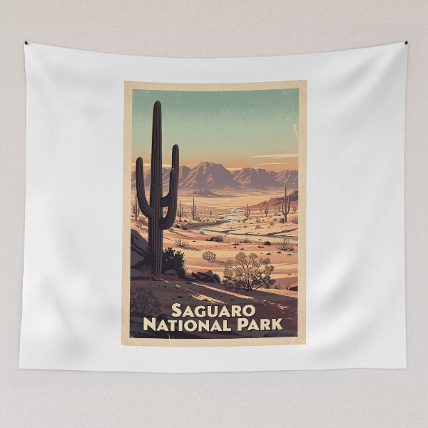 Item preview, Saguaro National Park Vintage Travel Art designed and sold by Teelogic.