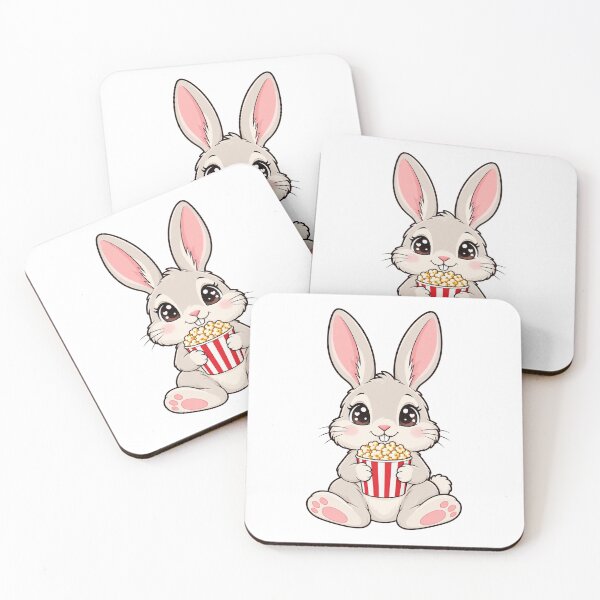 Item preview, Cute Kawaii Rabbit With Popcorn designed and sold by Eternalski.