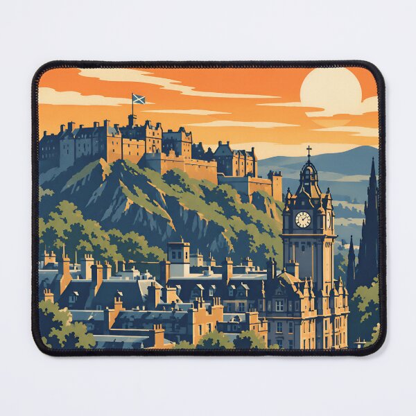 Item preview, Vintage Edinburgh Scotland Castle Sunset designed and sold by Imaginationbeyond.