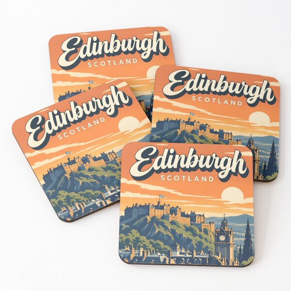 Item preview, Vintage Edinburgh Scotland Castle Sunset designed and sold by Imaginationbeyond.