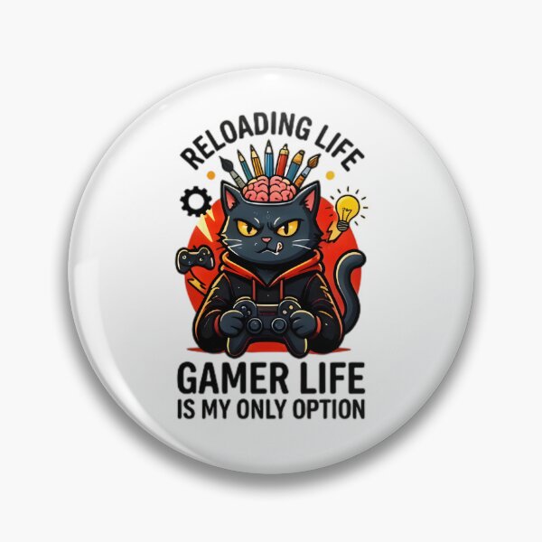Item preview, Reloading Life Gamer Cat Controller Brain Art designed and sold by Pyt27.