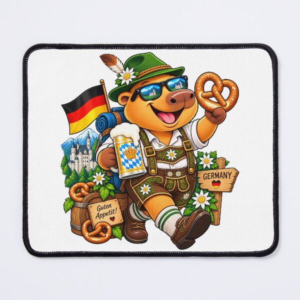 Item preview, Cute Germany Capybara Bavarian Pretzel designed and sold by CapybaraTravels.