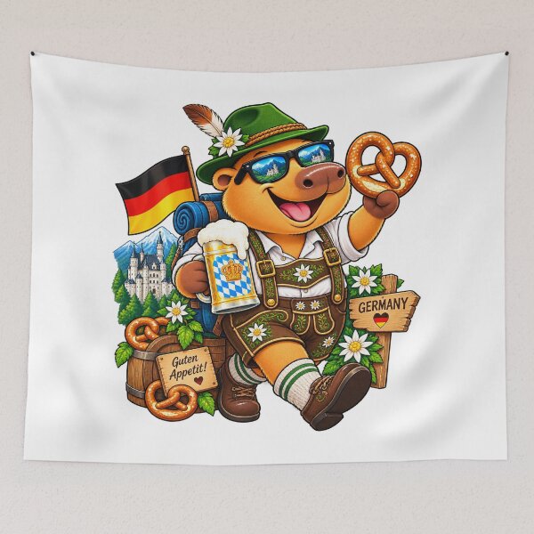 Item preview, Cute Germany Capybara Bavarian Pretzel designed and sold by CapybaraTravels.