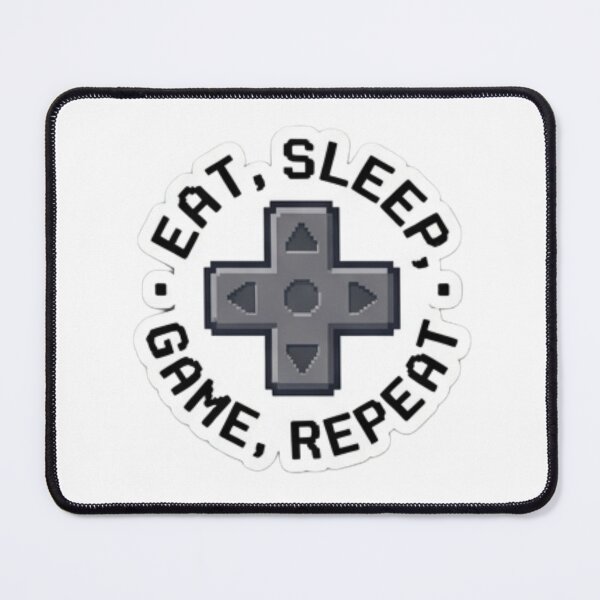 Item preview, Eat, Sleep, Game, Repeat – Pixel handheld console / D-Pad button controller badge designed and sold by littleearty.