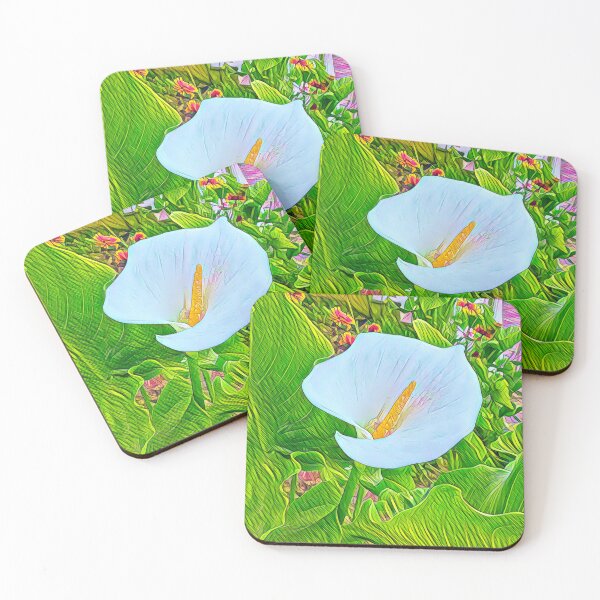 Item preview, White Calla Lily Illustration - Stylized Botanical Art designed and sold by BalkanBloomArt.