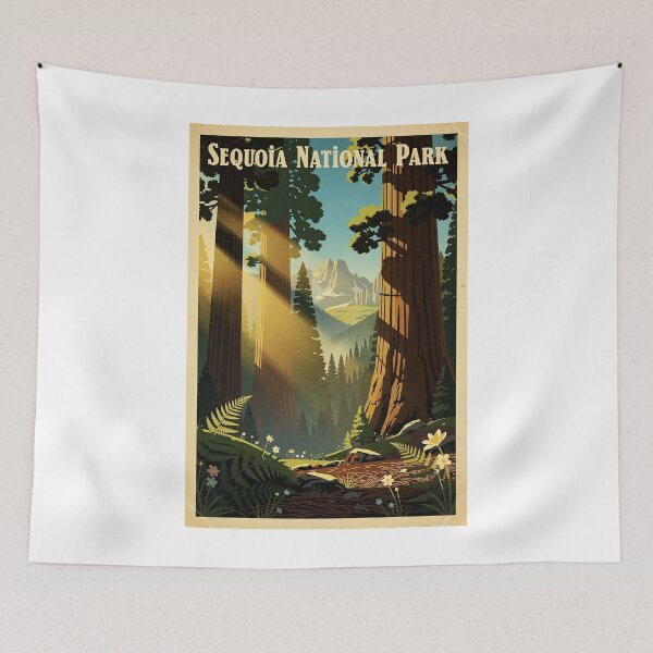 Item preview, Sequoia National Park Vintage Travel Art designed and sold by Teelogic.