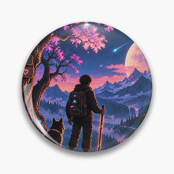 Item preview, Neon Forest Wanderer Adventure Fantasy designed and sold by GenZStickerHub1.