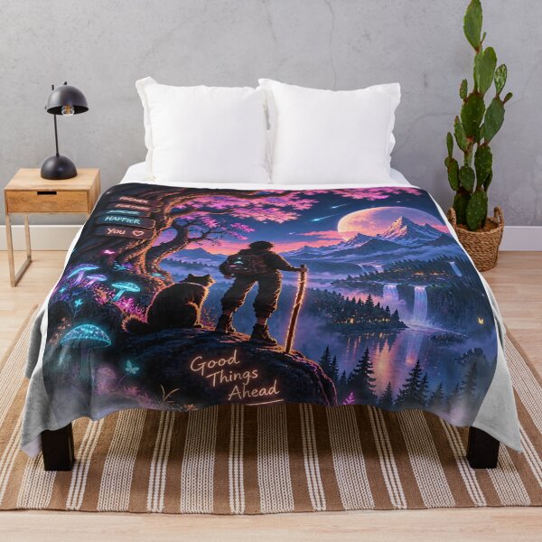 Item preview, Neon Forest Wanderer Adventure Fantasy designed and sold by GenZStickerHub1.