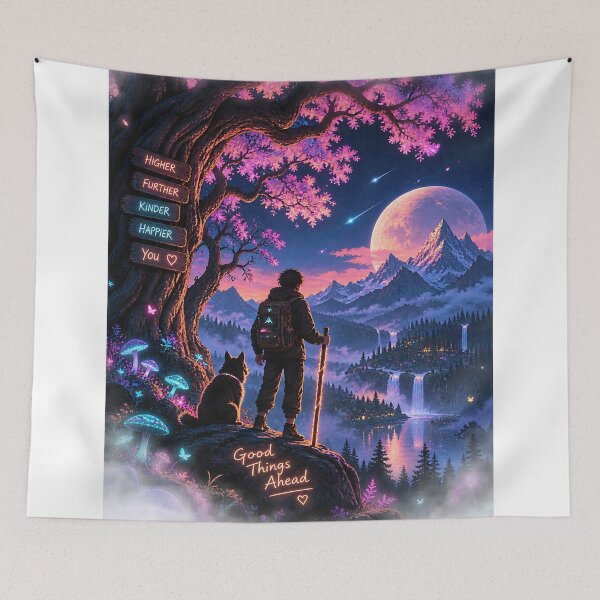 Item preview, Neon Forest Wanderer Adventure Fantasy designed and sold by GenZStickerHub1.