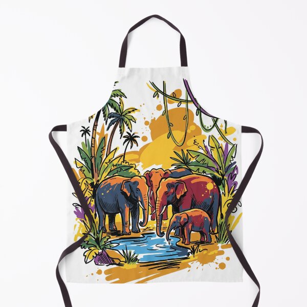 Item preview, Elephant Herd Watering Hole Sri Lanka Art designed and sold by Merch by Das Design Studio.