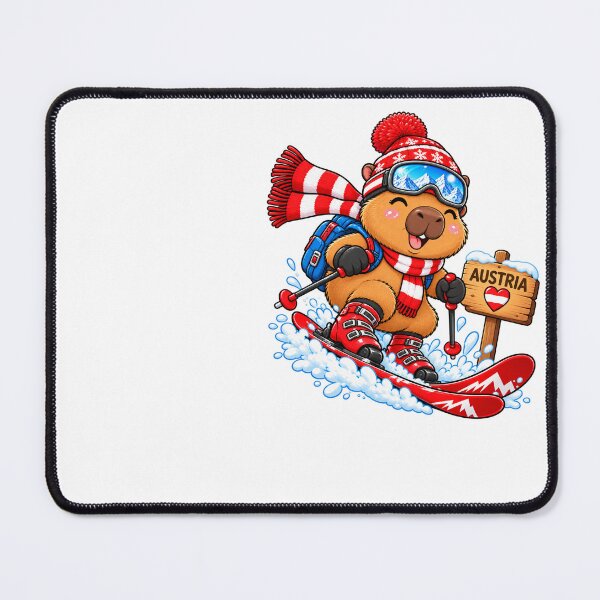 Item preview, Cute Austria Capybara Skiing Adventure designed and sold by CapybaraTravels.