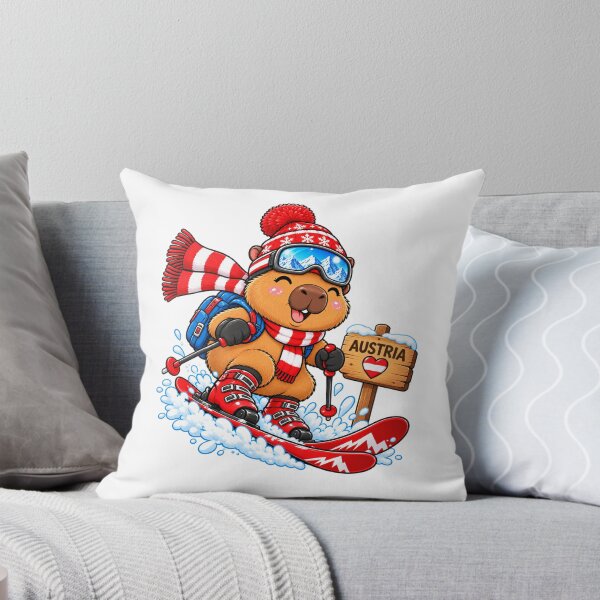 Item preview, Cute Austria Capybara Skiing Adventure designed and sold by CapybaraTravels.