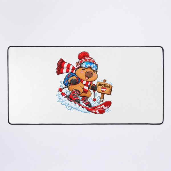 Item preview, Cute Austria Capybara Skiing Adventure designed and sold by CapybaraTravels.