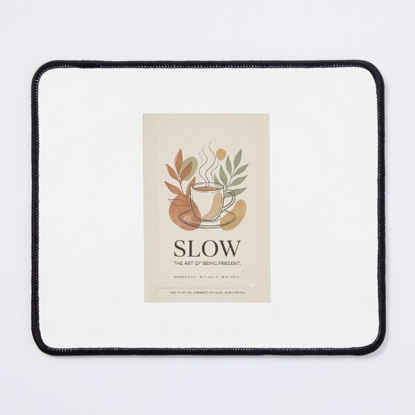 Item preview, Slow Living Boho Coffee Cup Aesthetic Art designed and sold by simpledesignlab.