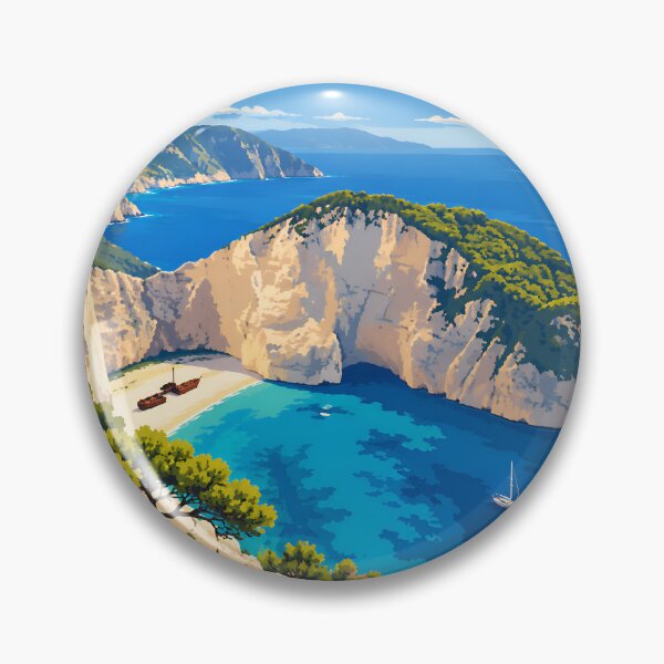Item preview, Vintage Zakynthos Greece Shipwreck Beach designed and sold by Imaginationbeyond.