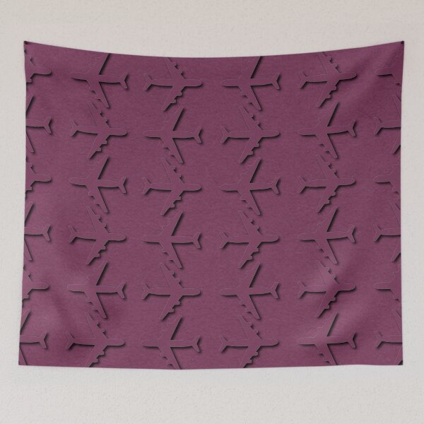 Item preview, Magenta Repeating Airplane Silhouette Pattern designed and sold by IntelliMindDesigns.