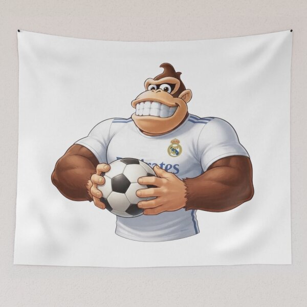 Item preview, Muscular Gorilla Playing Soccer Real Madrid Fan designed and sold by annaarthk.