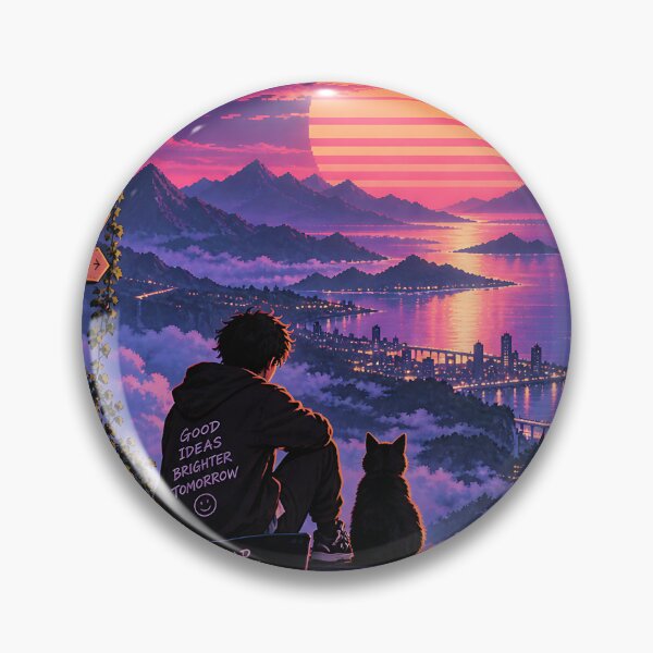 Item preview, Retro Futuristic Dreamer Sunset Adventure designed and sold by GenZStickerHub1.