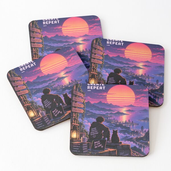 Item preview, Retro Futuristic Dreamer Sunset Adventure designed and sold by GenZStickerHub1.