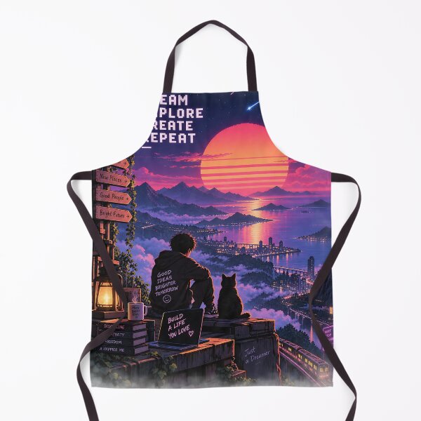Item preview, Retro Futuristic Dreamer Sunset Adventure designed and sold by GenZStickerHub1.