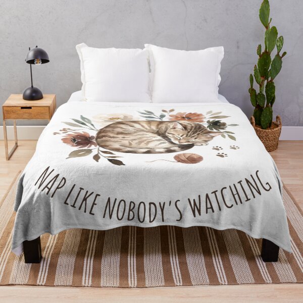 Item preview, Sleeping Tabby Cat With Flowers Cozy Artwork designed and sold by StickerNestYou.