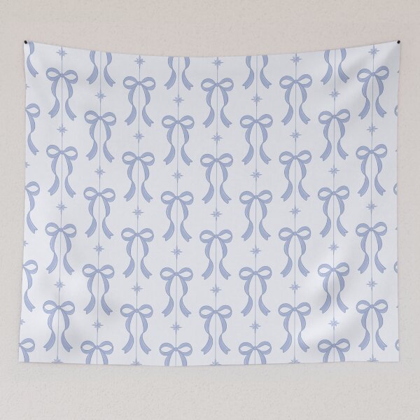 Item preview, Blue Bows and Star festive pattern designed and sold by Lockets Little Notes.