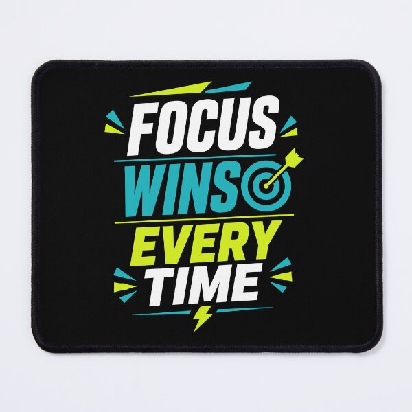 Item preview, Focus Wins Every Time Motivational Typography designed and sold by rejowan-arts.