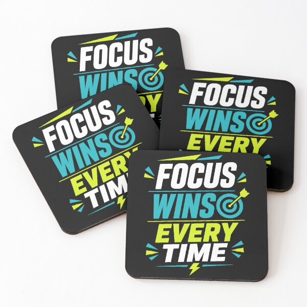 Item preview, Focus Wins Every Time Motivational Typography designed and sold by rejowan-arts.