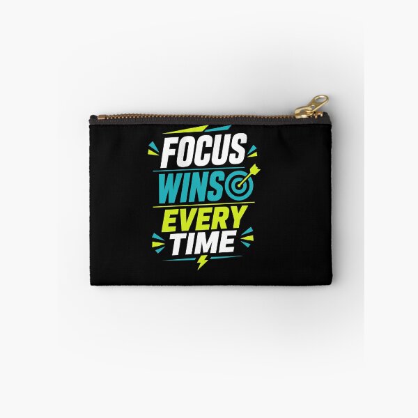 Item preview, Focus Wins Every Time Motivational Typography designed and sold by rejowan-arts.