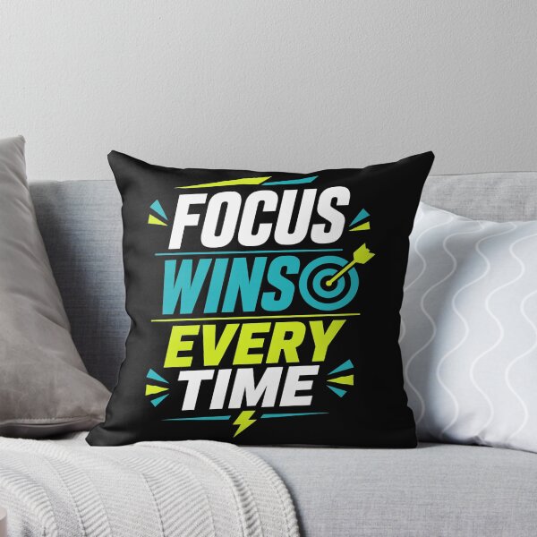 Item preview, Focus Wins Every Time Motivational Typography designed and sold by rejowan-arts.