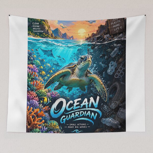 Item preview, Ocean Guardian Sea Turtle Conservation Art designed and sold by GenZStickerHub1.