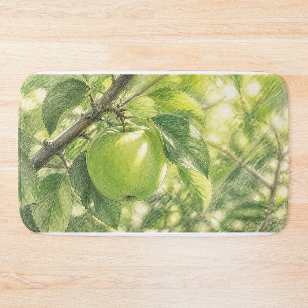 Item preview, Color sketch of a green apple designed and sold by Mariyana-Design.