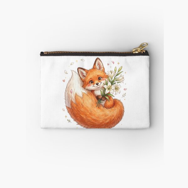 Item preview, Cozy Fox with Lilies designed and sold by StickVerse by Owais.