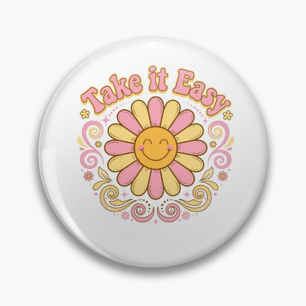 Item preview, Take it Easy Retro Smiley Daisy Flower Groovy 70s designed and sold by Mittu96.
