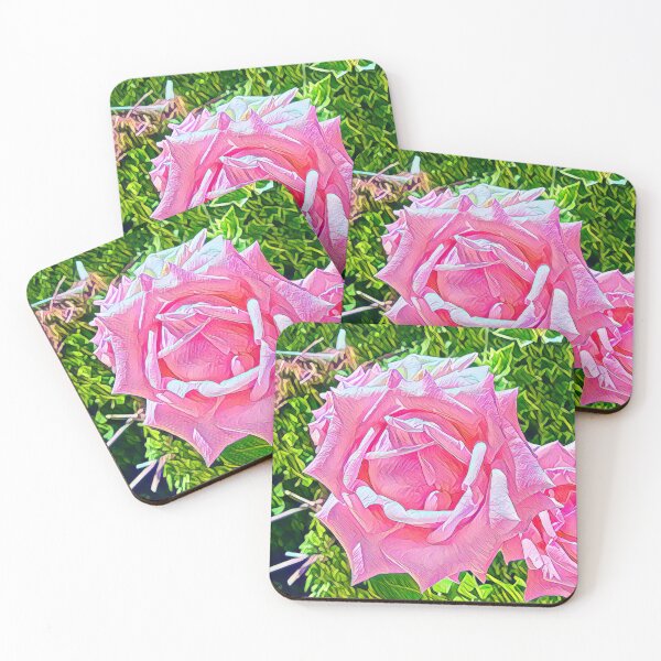Item preview, Pink Rose Bloom - Stylized Botanical Art designed and sold by BalkanBloomArt.